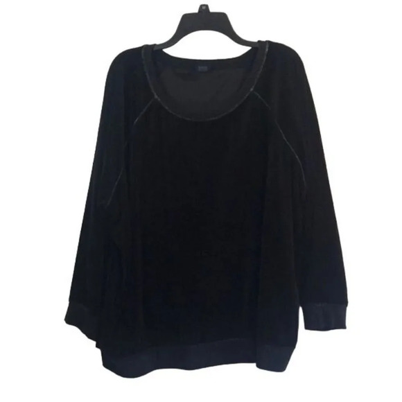 Faded Glory black velvet feel top‎ size 4x - Picture 1 of 12